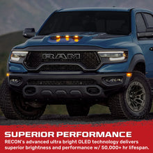 Load image into Gallery viewer, Recon Dodge 21-25 RAM 1500 TRX 7-PC Fender &amp; Hood Light Kit Smoked Lens Amber LED Running Lights w/ Startup Light Sequence - Multiple Options