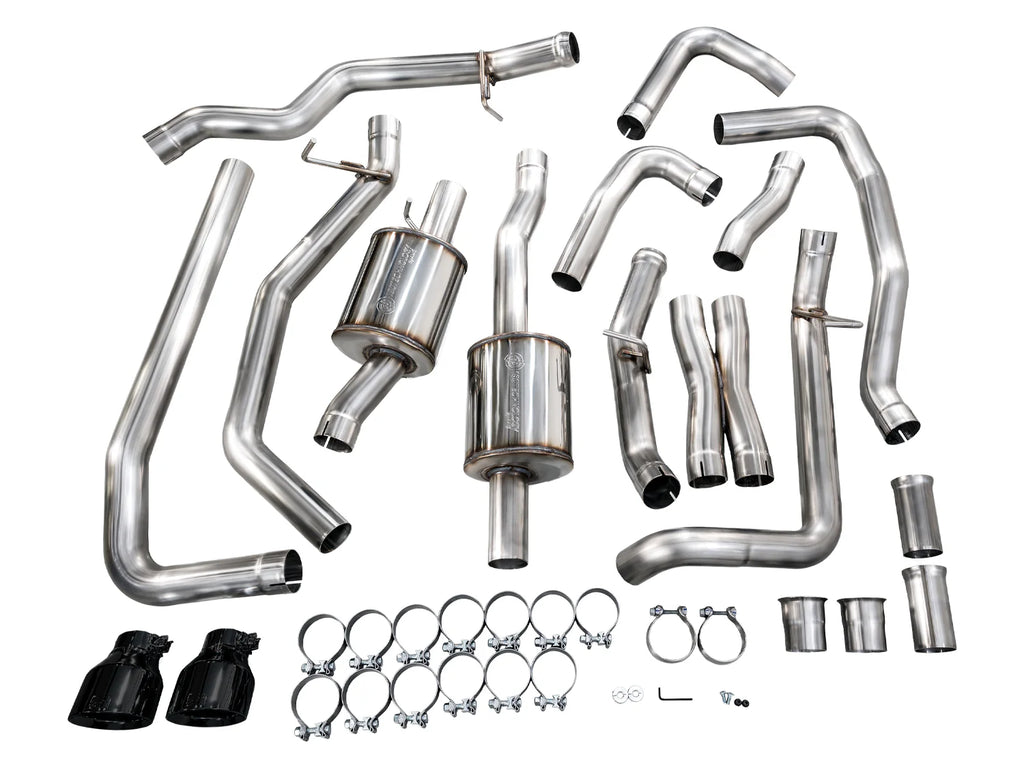 AWE Tuning 2025+ RAM 1500 RHO 3.0 I6 TT 0FG Dual Rear Exit Cat-Back Exhaust - Diamond Black Tips