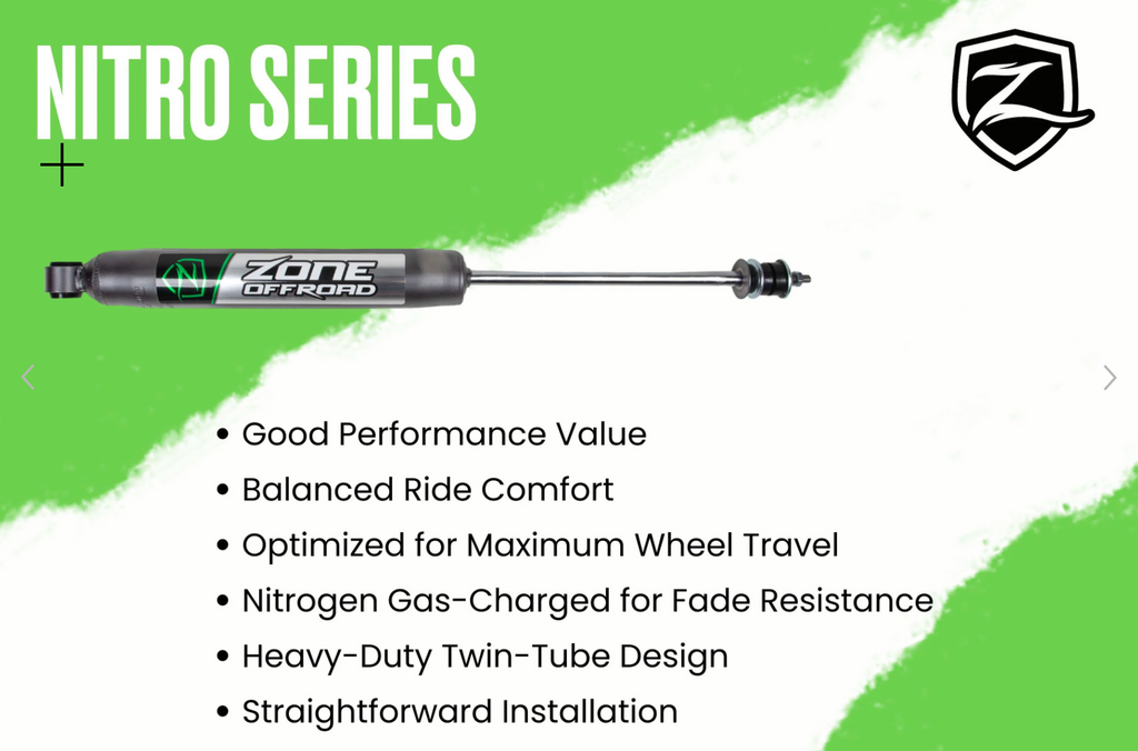 ZONE OFF-ROAD 4 INCH LIFT KIT | RAM 1500 (19-24) 4WD / LARGE BORE / LOADED STRUT NITRO SERIES FRONT