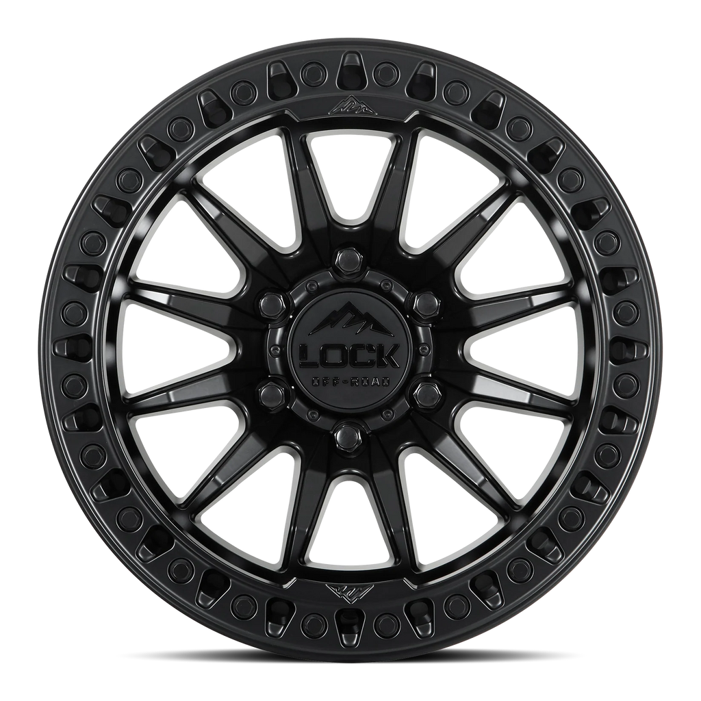Lock Off-Road Trail Wheel 20X9 ET+1 Offset / 6X139.7 BP / 106.1 CB / Matte Black With Matte Black Ring