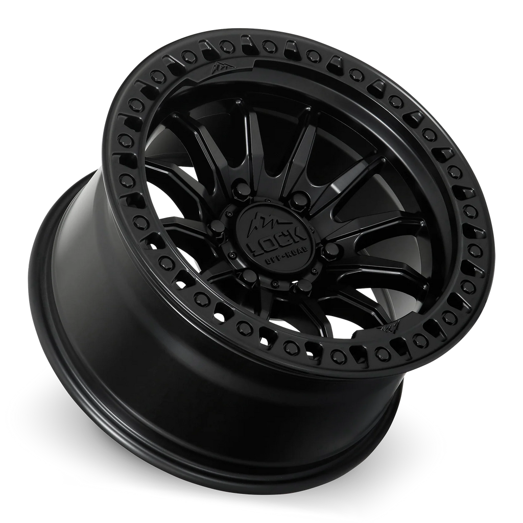 Lock Off-Road Trail Wheel 20X9 ET+1 Offset / 6X139.7 BP / 106.1 CB / Matte Black With Matte Black Ring