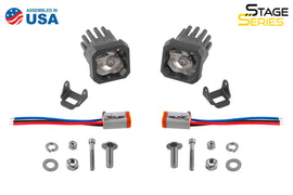 Diode Dynamics SSC1 White Sport Standard LED Pod (pair) - Flood - Wide / Amber Backlight