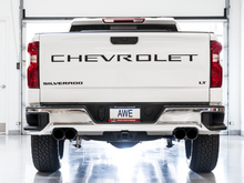 Load image into Gallery viewer, AWE Tuning 4th Gen GM 1500 6.2L 0FG Cat-Back Split Rear Exit (w/ Bumper Cutouts) - Quad Diamond Tips