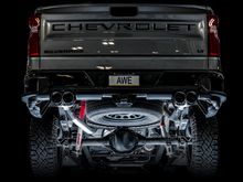 Load image into Gallery viewer, AWE Tuning 4th Gen GM 1500 6.2L 0FG Cat-Back Split Rear Exit (w/ Bumper Cutouts) - Quad Chrome Tips