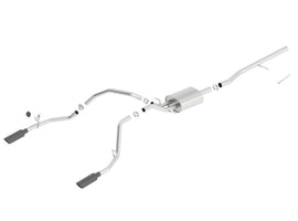 Borla 14 Silv/Sierra C/B Exhaust ATAK 1500 5.3L V8 AT/MT 2&4WD Ext Cab (78.7) WB - Black Chrome