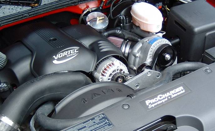 PROCHARGER GM TRUCK/SUV 2003-2007 4.8L & 5.3L PROCHARGER - HO INTERCOOLED P-1SC SATIN FINISH